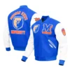 Morgan state bears classic blue wool leather varsity jacket