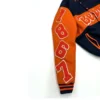 Morgan state bears full snap navyorange wool leather varsity jacket 3