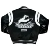 Morgan state university pride black wool leather varsity jacket