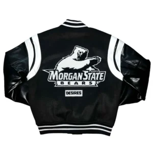 Morgan state university pride black wool leather varsity jacket