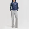 Navy womens jacket concealed zipper