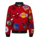Nba collage wool leather jacket red 1