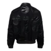 Nba collage wool leather jacket triple black 2