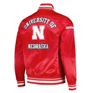 Nebraska cornhuskers classic red satin jacket