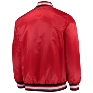 Nebraska huskers o line red satin varsity jacket 3