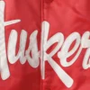 Nebraska huskers o line red satin varsity jacket 4