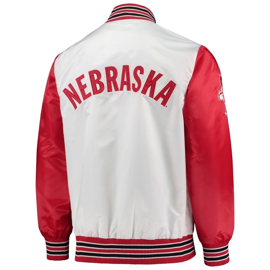 Nebraska huskers the legend whitered satin varsity jacket 1