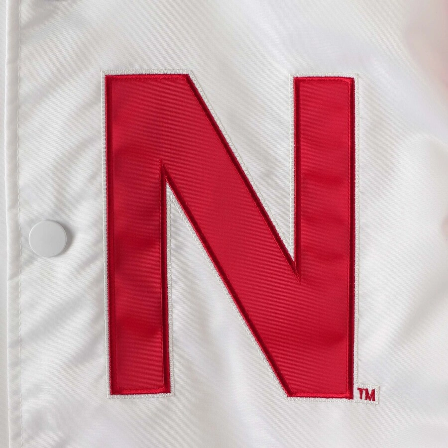 Nebraska huskers the legend whitered satin varsity jacket 2