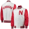 Nebraska huskers the legend whitered satin varsity jacket 3