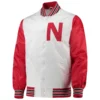 Nebraska huskers the legend whitered satin varsity jacket 4