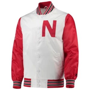 Nebraska huskers the legend whitered satin varsity jacket 4