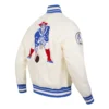 New england patriots retro classic full snap cream satin jacket