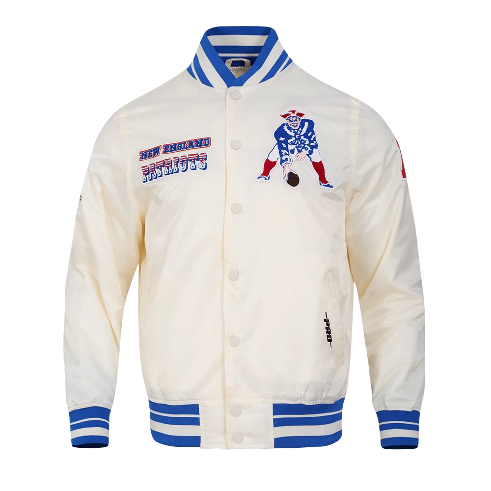 New england patriots retro classic full snap satin jacket