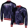 New england patriots the wild collective metallic bomber black polyester varsity jacket 3