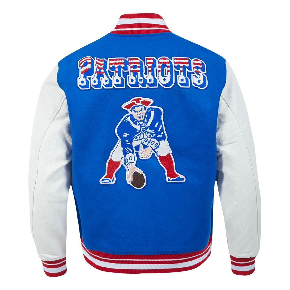 New england patriots wool leather varsity jacket