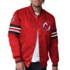 New jersey devils scout red satin varsity jacket 1