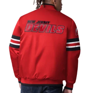 New jersey devils scout red satin varsity jacket 2