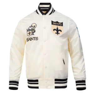 New orleans saints retro classic full snap satin jacket