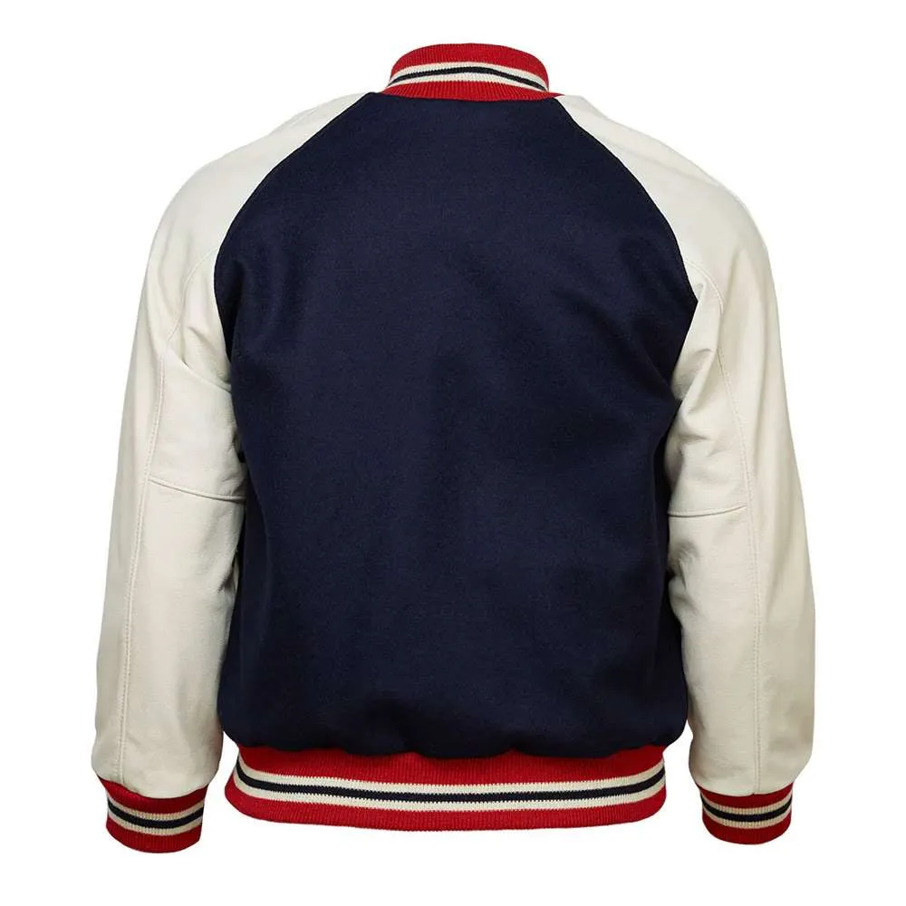 New york cuban stars 1927 full snap navy white satin varsity jacket 1