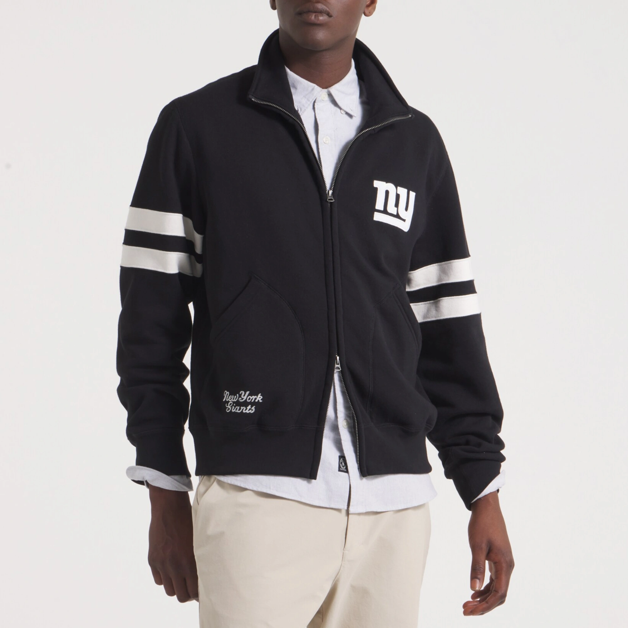 New york giants full zip fleece black jacket