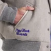New york giants x todd snyder cashmere gray varsity jacket 4