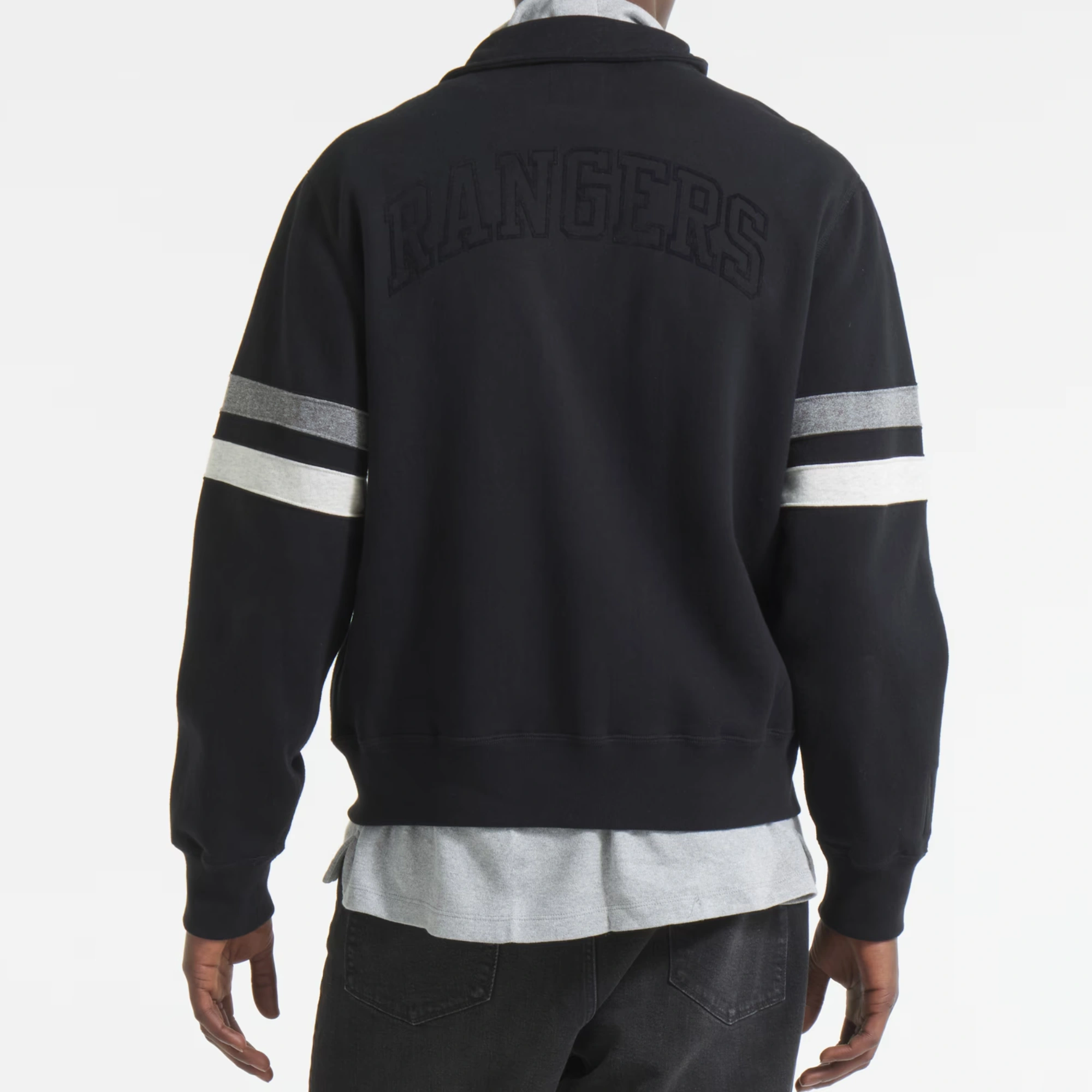 New york rangers full zip fleece black jacket 1