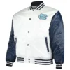 North carolina tar heels big tall whitenavy polyester varsity jacket 2