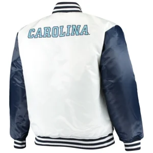 North carolina tar heels big tall whitenavy polyester varsity jacket 4