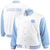 North carolina tar heels big tall whitenavy polyester varsity jacket 5