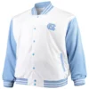 North carolina tar heels big tall whitenavy polyester varsity jacket 6
