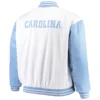 North carolina tar heels big tall whitenavy polyester varsity jacket 7