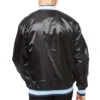 North carolina tar heels black satin varsity jacket