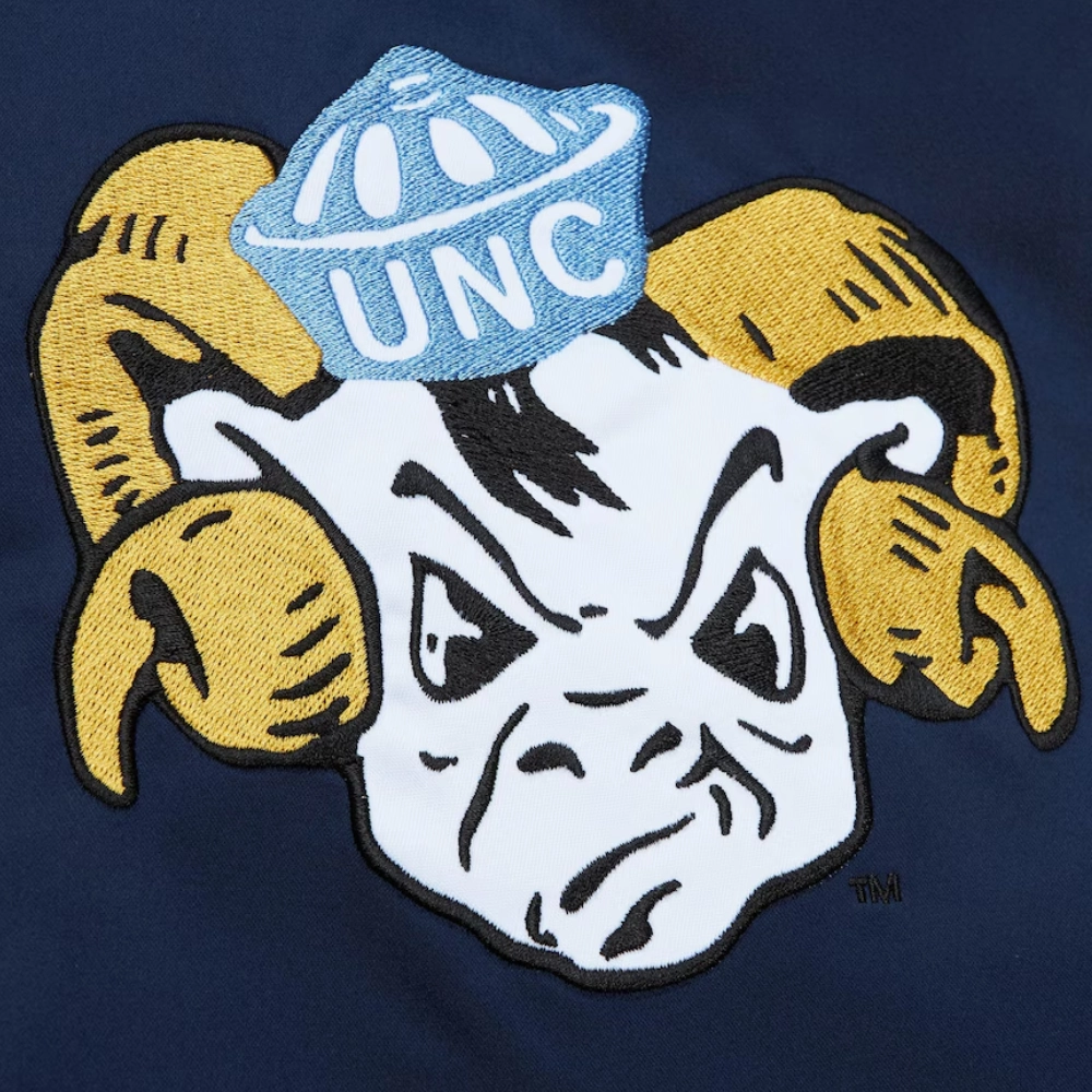 North carolina tar heels cooperstown full snap satin varsity jacket 1