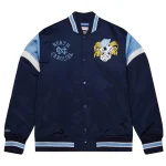 North Carolina Tar Heels Cooperstown Heavyweight Full-Snap Navy Satin Jacket
