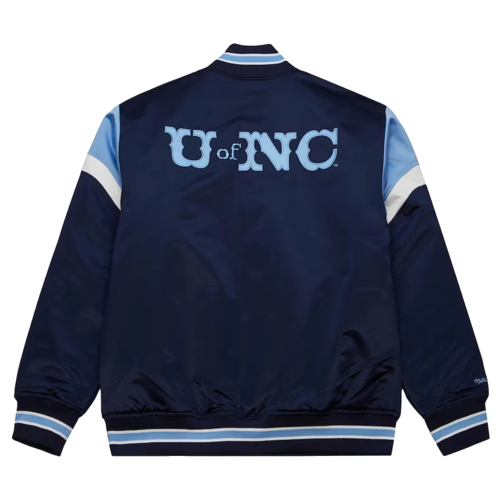 North carolina tar heels cooperstown full snap satin varsity jacket 3