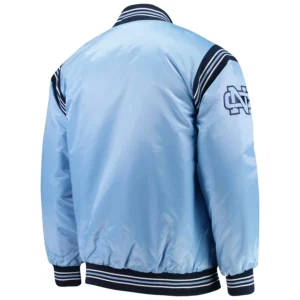 North carolina tar heels enforcer full snap satin varsity jacket blue 2