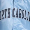 North carolina tar heels enforcer full snap satin varsity jacket blue 3
