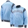 North carolina tar heels enforcer full snap satin varsity jacket blue 4