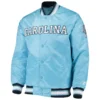 North carolina tar heels o line blue satin varsity jacket 3