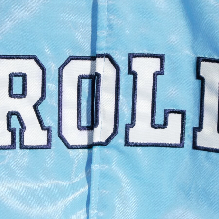North carolina tar heels o line blue satin varsity jacket 5