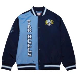 North carolina tar heels og 20 full snap satin varsity jacket 3