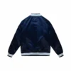North carolina tar heels raglan full snap satin varsity jacket 2