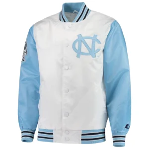 North carolina tar heels the legend whiteblue satin varsity jacket 2