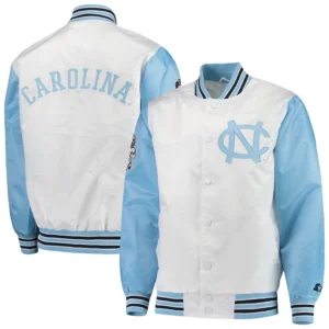 North carolina tar heels the legend whiteblue satin varsity jacket 3