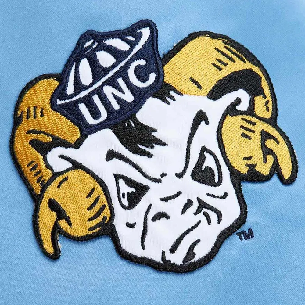 North carolina tar heels vintage logo light blue satin varsity jacket 2