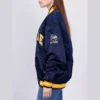 Notre dame fighting irish navy satin varsity jacket 5