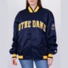 Notre dame fighting irish navy satin varsity jacket 6