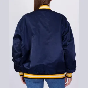 Notre dame fighting irish navy satin varsity jacket 7