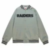 Oakland raiders raglan full snap satin varsity jacket 3