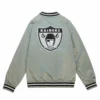 Oakland raiders raglan full snap satin varsity jacket 4